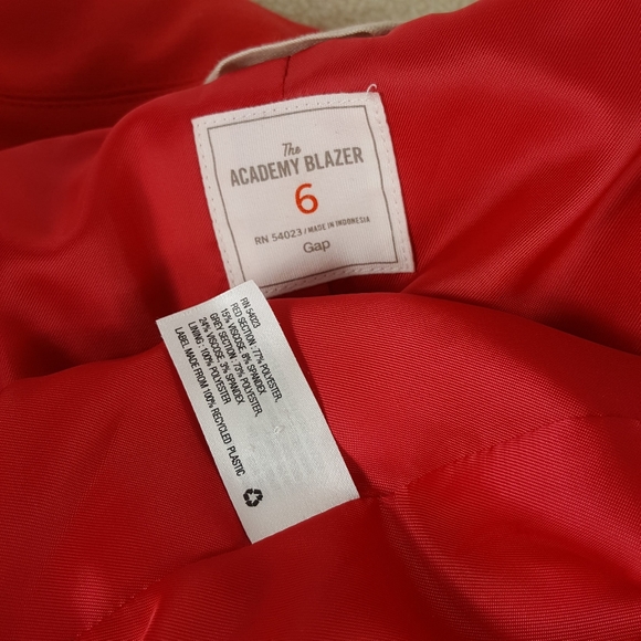 Gap Academy Blazer Womens Sz 6 Notched Lapel Jacket Red - Picture 4 of 5
